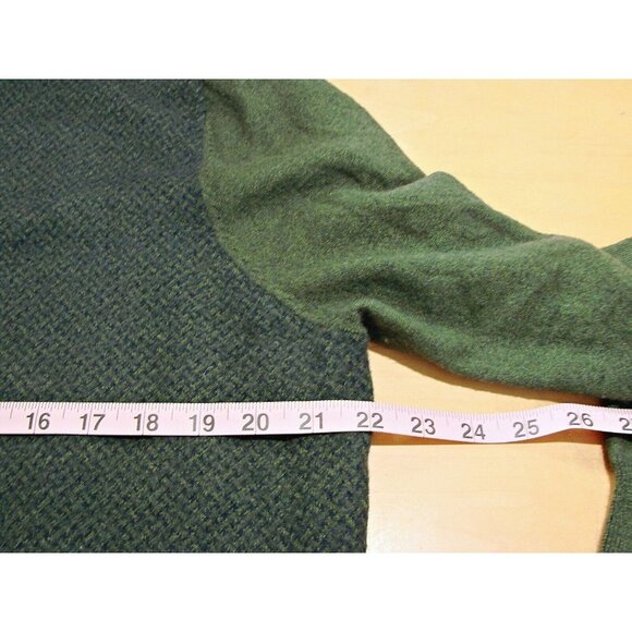Alan Flusser Merino Wool Blend Mens Pullover Sweater Green Blue Quarter Zip XXL - Picture 9 of 12